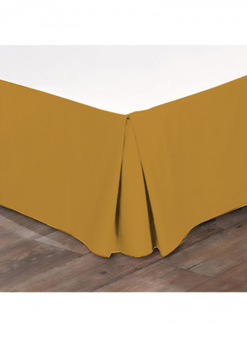 Egyptian Cotton Pleated Bed Skirt Cotton Yellow Super King