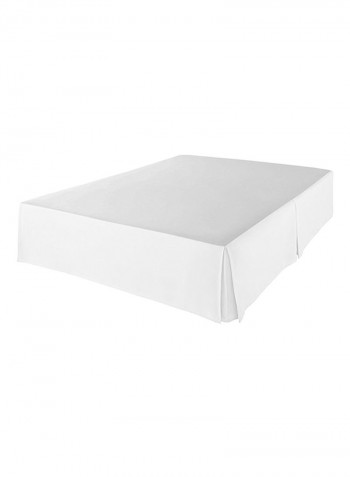 Pleated Bed Skirt Cotton White 21inch
