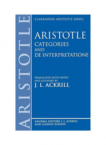 Aristotle Categories And De Interpretatione Paperback