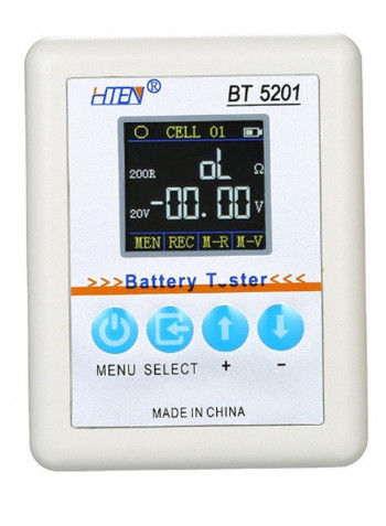 USB High Precision Battery Internal Resistance Tester Meter White 14.2 x 4.3centimeter