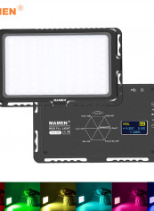Mamen LED-72R RGB Video Light Lamp 9 Lighting Effects Dimmable Black
