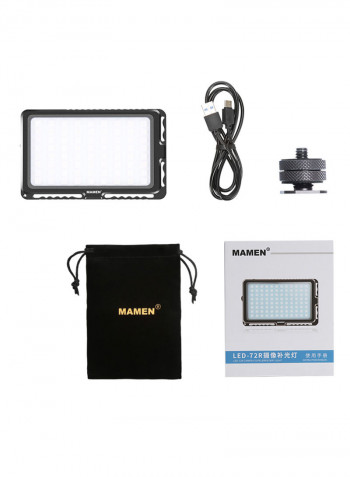 Mamen LED-72R RGB Video Light Lamp 9 Lighting Effects Dimmable Black