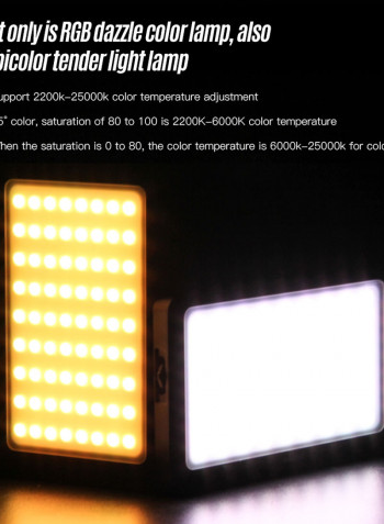 Mamen LED-72R RGB Video Light Lamp 9 Lighting Effects Dimmable Black