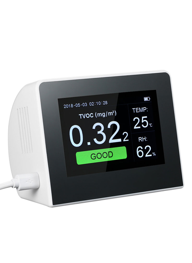 Portable Digital Formaldehyde Gas Monitor Black/White