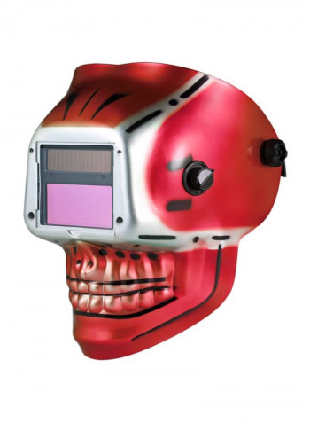 Solar Power Auto Darkening Welding Helmet Red/Silver 33.5x23.9x24.6centimeter