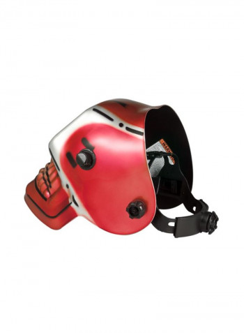 Solar Power Auto Darkening Welding Helmet Red/Silver 33.5x23.9x24.6centimeter