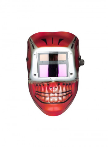 Solar Power Auto Darkening Welding Helmet Red/Silver 33.5x23.9x24.6centimeter