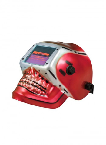 Solar Power Auto Darkening Welding Helmet Red/Silver 33.5x23.9x24.6centimeter