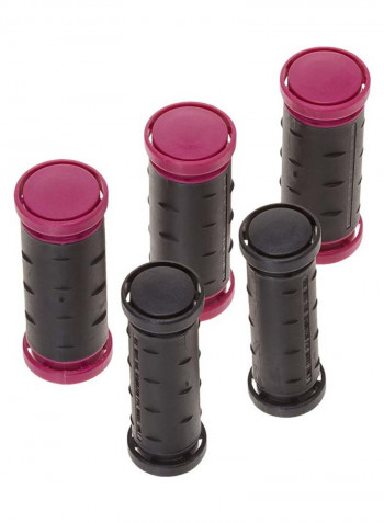 10-Piece Compact Ceramic Hot Roller Set Black/Pink