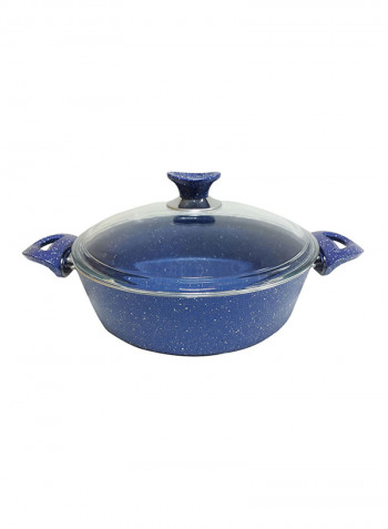 13-Piece Tyrkish Granite Cookware Set With 6-pcs Service Set Blue 8kg