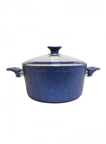 13-Piece Tyrkish Granite Cookware Set With 6-pcs Service Set Blue 8kg