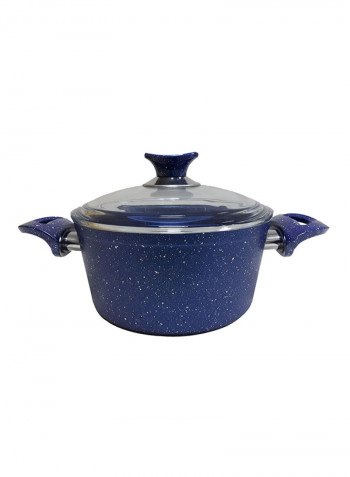 13-Piece Tyrkish Granite Cookware Set With 6-pcs Service Set Blue 8kg