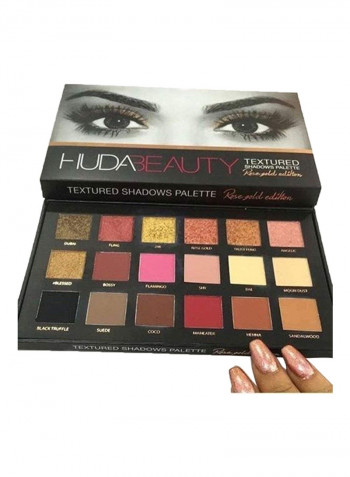 18 Colour Textured Eyeshadow Palette Rose Gold Edition