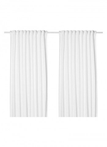 2-Piece Window Curtain Set White 145x300centimeter