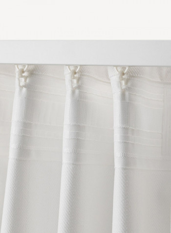 2-Piece Window Curtain Set White 145x300centimeter