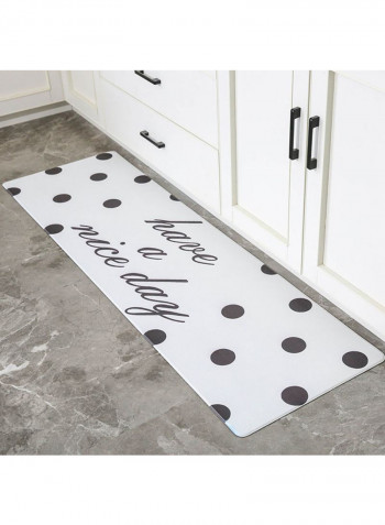 Non-Slip Printed Floor Mat Black/White XXL