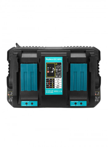 Dual USB Port Battery Charger Black/Blue