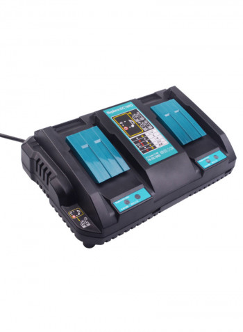 Dual USB Port Battery Charger Black/Blue