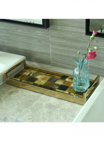Rectangular Tray with Horn Stripes Multicolour 1564g