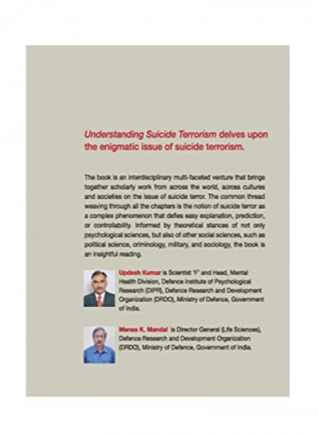 Understanding Suicide Terrorism: Psychosocial Dynamics Hardcover