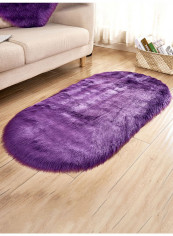 Oval Shaped Floor Rug Purple 80X150centimeter