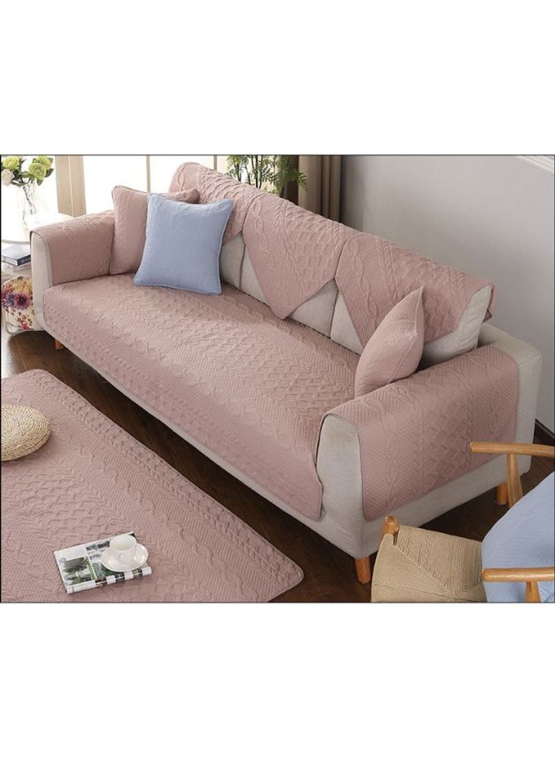 Simple Washable Soft Sofa Slipcover Light Pink