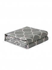 Soft Geometry Printed Bed Blanket Cotton Grey 200x220centimeter