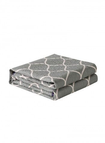 Soft Geometry Printed Bed Blanket Cotton Grey 200x220centimeter