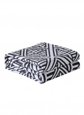 Soft Geometry Printed Bed Blanket Cotton Multicolour 200x220centimeter