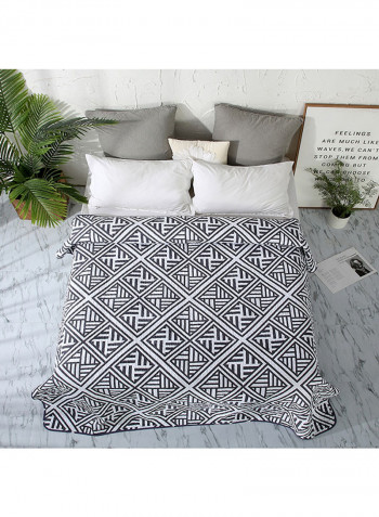 Soft Geometry Printed Bed Blanket Cotton Multicolour 200x220centimeter
