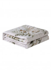Soft Plant Printed Bed Blanket Cotton Multicolour 200x220centimeter