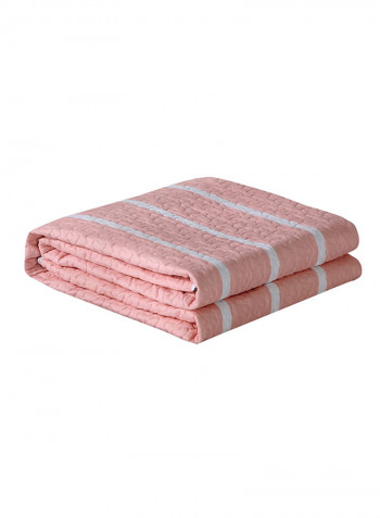 Striped Simple Colorblock Blanket Pink
