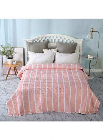 Striped Simple Colorblock Blanket Pink