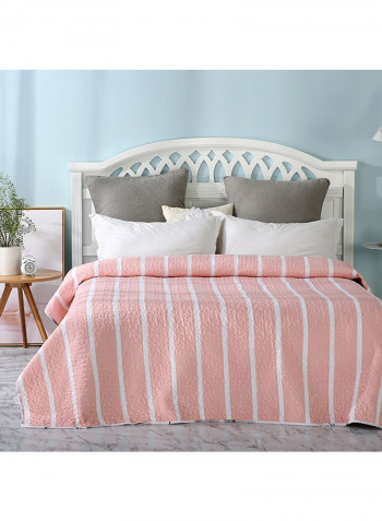 Striped Simple Colorblock Blanket Pink