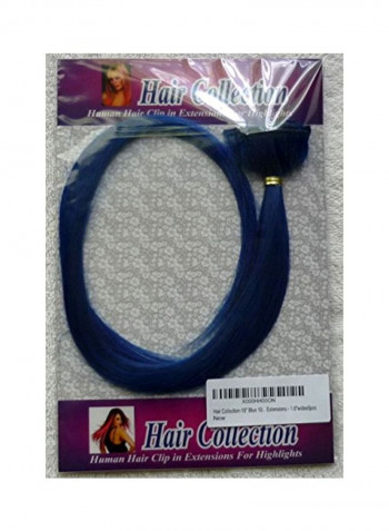 5-Piece Human Hair Clip On Extensions Set Blue