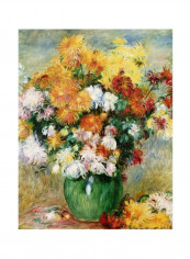 Bouquet Of Chrysanthumums Canvas Wall Art Multicolour 18 x 24inch