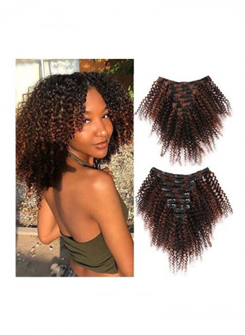 Curly Clip In Hair Extension Brown 12inch