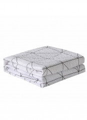 Printed Comfy Blanket Cotton White/Black 200x220centimeter