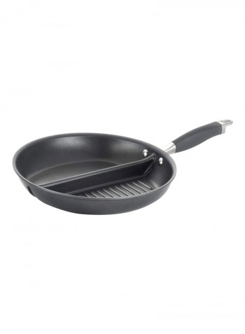 Advanced Divided Grill And Griddle Skillet Grey 12.5centimeter