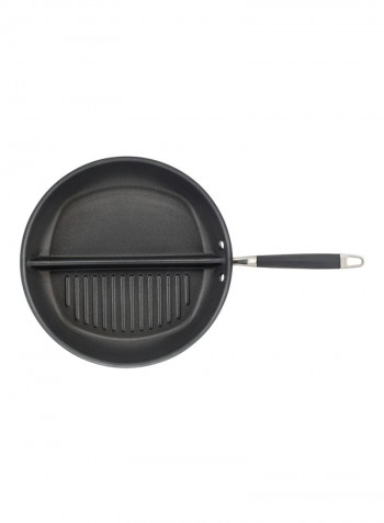 Advanced Divided Grill And Griddle Skillet Grey 12.5centimeter