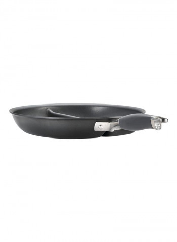 Advanced Divided Grill And Griddle Skillet Grey 12.5centimeter