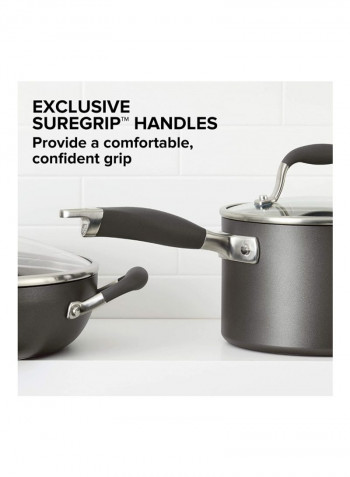 Advanced Divided Grill And Griddle Skillet Grey 12.5centimeter