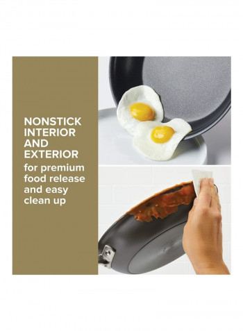 Advanced Divided Grill And Griddle Skillet Grey 12.5centimeter