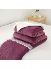 Lace Design Cozy Warm Blanket Cotton Multicolour 100x140centimeter