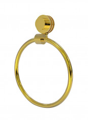 Venus Collection Dotted Accent Towel Ring Polished Brass 6inch