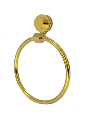 Venus Collection Dotted Accent Towel Ring Polished Brass 6inch