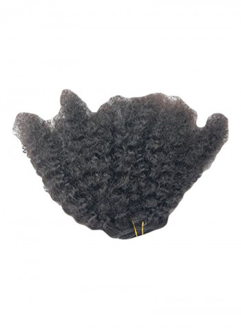 Pack Of 7 Afro Kinky Curly Clip in Human Hair Extension Black 14inch