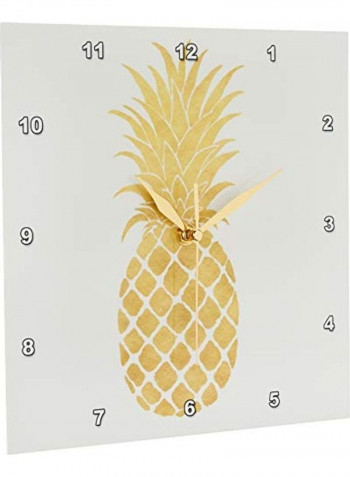 Picturing Glitz Pineapple Printed Wall Clock Grey/Gold 10x10inch