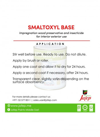 Smaltoxy Base Impregnation Wood Preservative And Insectiside Clear 2.5L