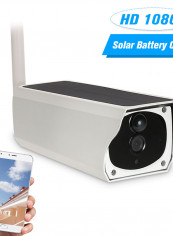 Solar And Battery Powered Wireless Security Bullet Camera